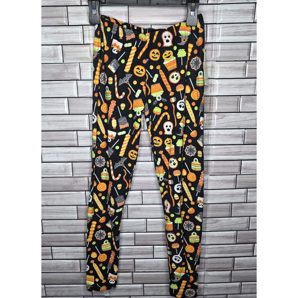 New Halloween Candy Skull Lollipop Girls Leggings Medium 10-12 Bottoms Pants